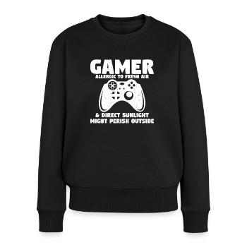 Lustige Gamer-Videospiele - Frauen Premium Bio Pullover - Schwarz - Vorne - Julia (174cm)
