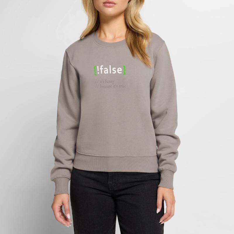 !False Funny Coding Programmer Computer Developer Women's Premium Organic Jumper
