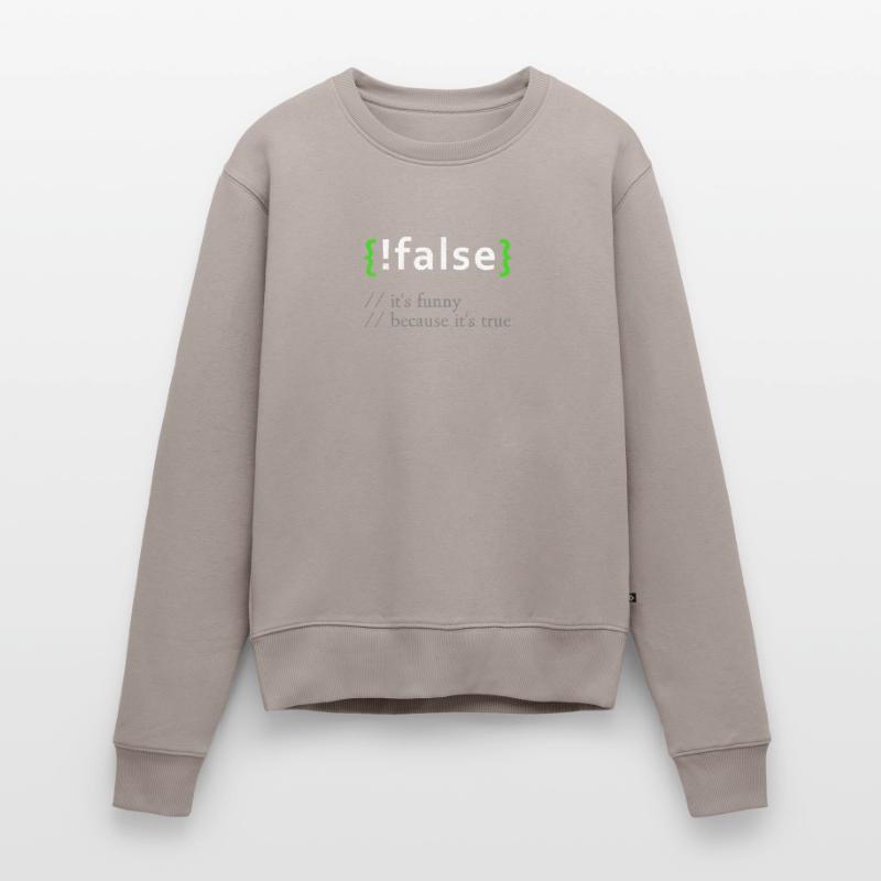 !False Funny Coding Programmer Computer Developer Women's Premium Organic Jumper