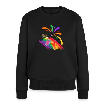 Drinks full of colors pride - Women's Premium Organic Jumper - black - Front - Julia (174cm)
