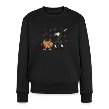Dabbing Pilgrim Turkey Thanksgiving Day Funny Dab - Pull Premium bio Femme - noir - Devant - Julia (174cm)