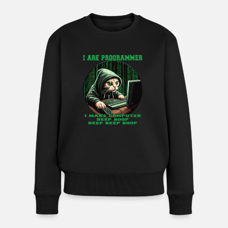 Ich bin Programmierer - Frauen Premium Bio Pullover - Schwarz