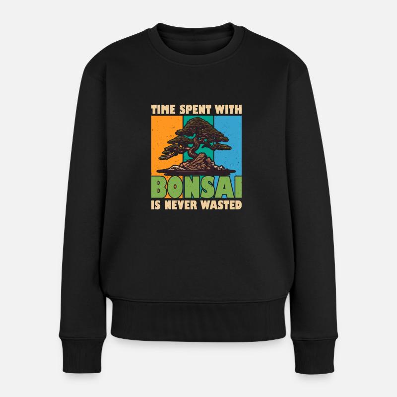 Bonsai - Frauen Premium Bio Pullover - Schwarz