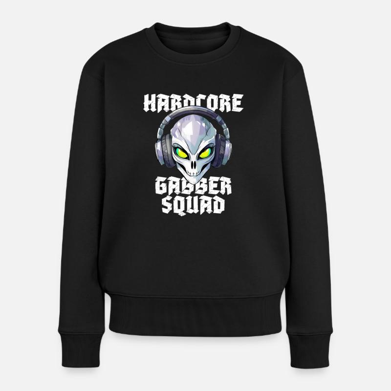 Hardcore Gabber Squad Alien Rave - Pull Premium bio Femme - noir
