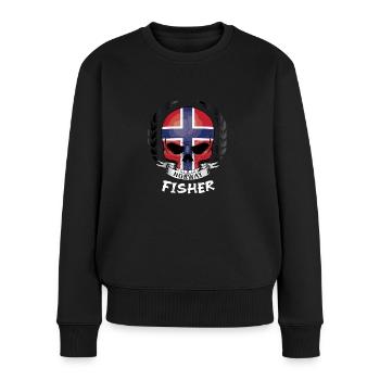 Pêcheurs pêcheurs en Norvège - Pull Premium bio Femme - noir - Devant - Julia (174cm)