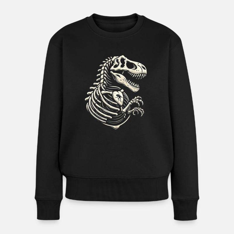 T Rex Dinosaur - Women's Premium Organic Jumper - black