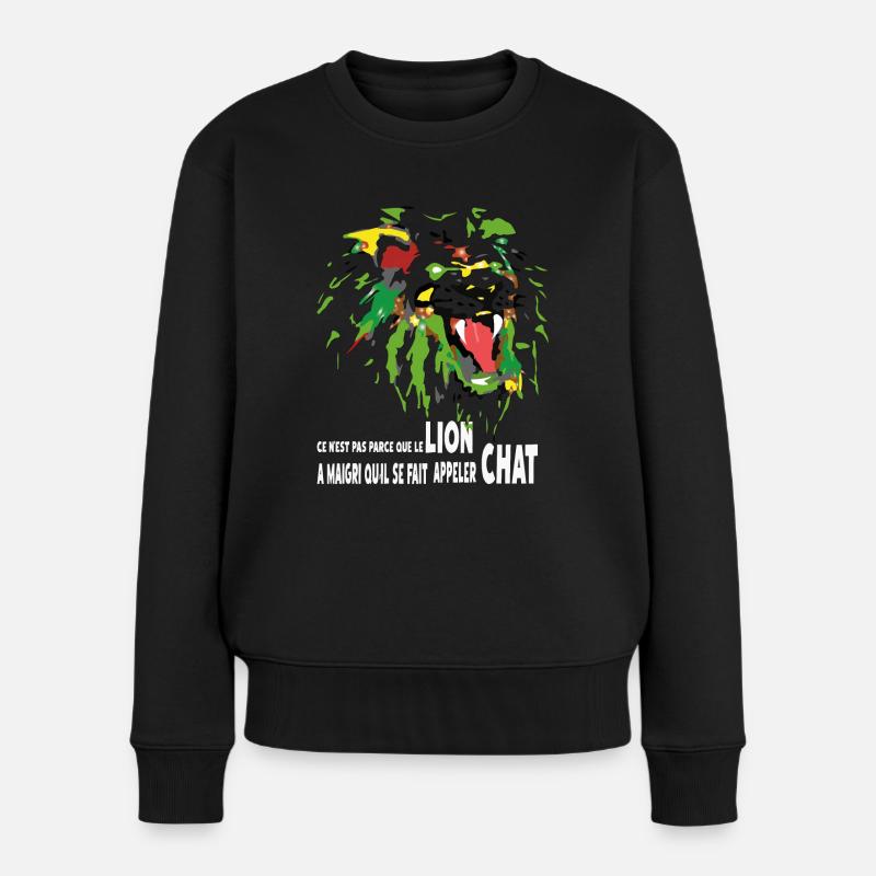 Die Legende der Löwen - Frauen Premium Bio Pullover - Schwarz