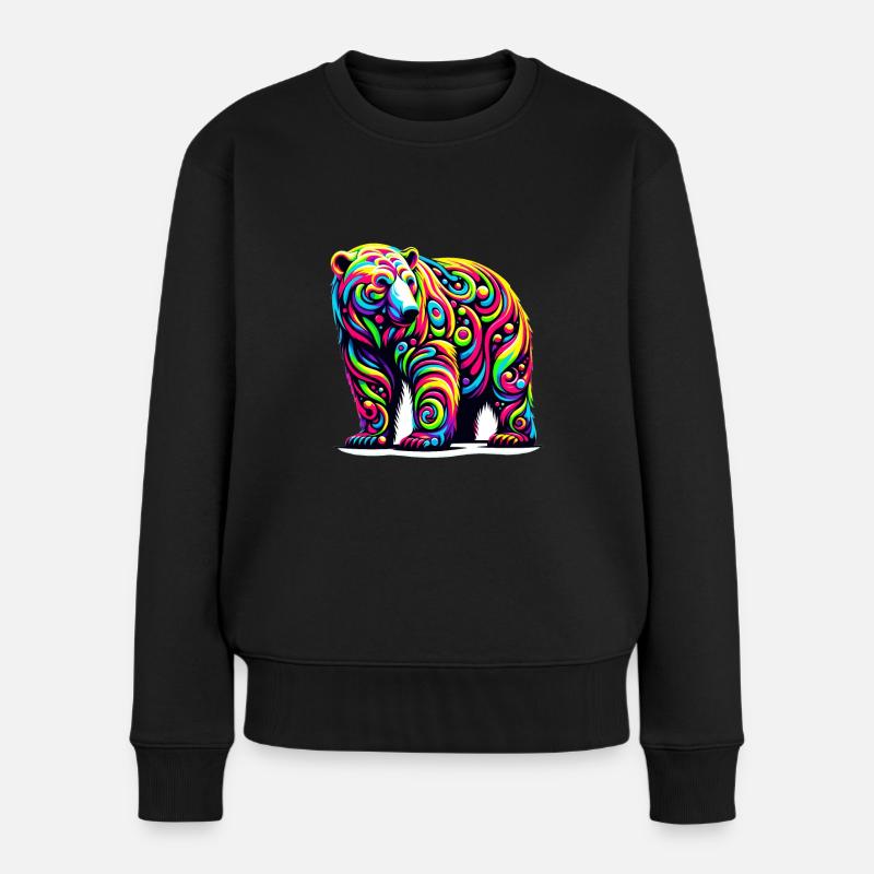 Eisbär - Frauen Premium Bio Pullover - Schwarz
