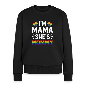 Ich bin Mama Mama Lesbenpaar LGBT Regenbogen - Frauen Premium Bio Pullover - Schwarz - Vorne - Julia (174cm)