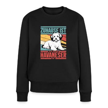La maison est là où se trouve mon bichon havanais, chiens, maman, chien - Pull Premium bio Femme - noir - Devant - Julia (174cm)