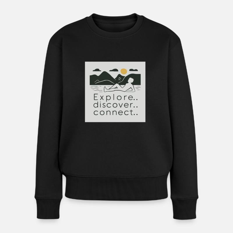 ERFORSCHEN. ENTDECKEN. VERBINDEN. - Frauen Premium Bio Pullover - Schwarz