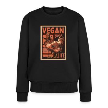Le véganisme sauve la vie - Pull Premium bio Femme - noir - Devant - Julia (174cm)