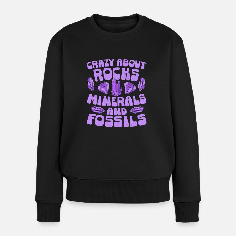 Easily Distracted By Rocks Geologist Geology - Frauen Premium Bio Pullover - Schwarz