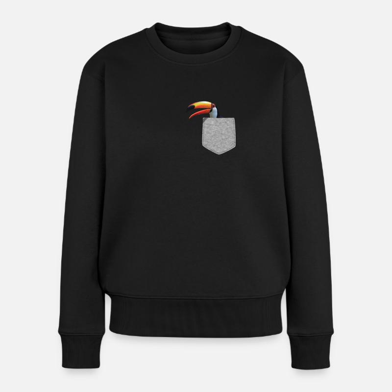 Falscher Taschentukan - Lustiger Vogel in Ihrer Tasche Wortspiel - Frauen Premium Bio Pullover - Schwarz