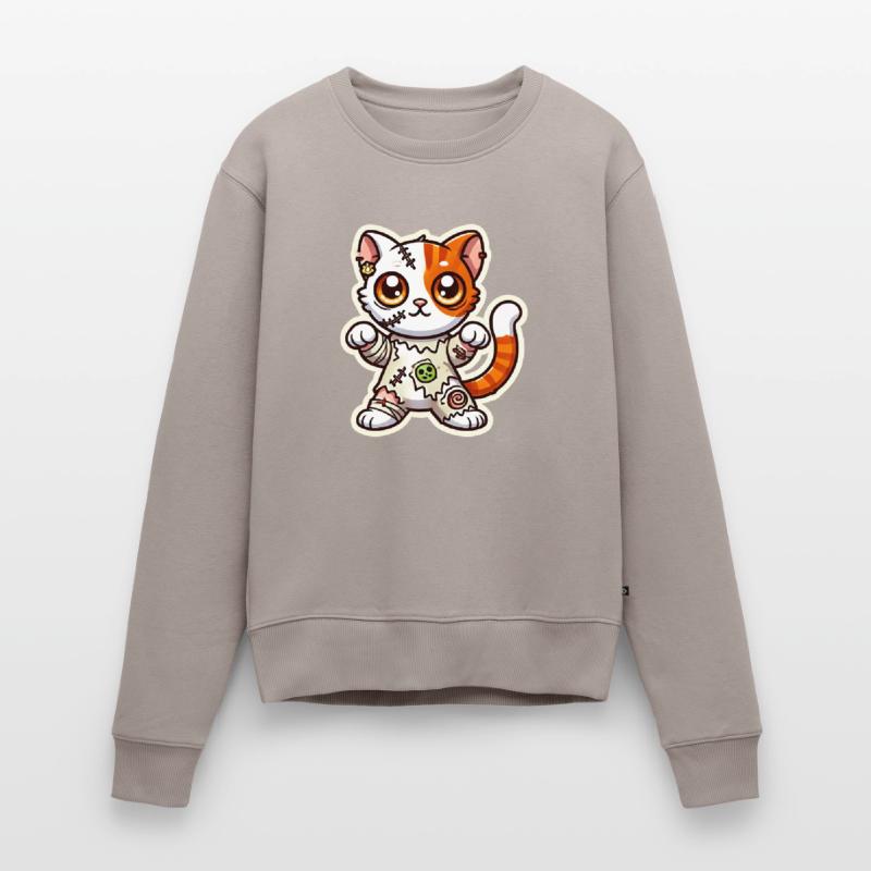 Süßes Zombie Katze Halloween Kostüm Süßes oder Saures! Frauen Premium Bio Pullover