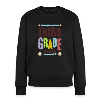 Kader dritte Klasse Schule - Frauen Premium Bio Pullover - Schwarz - Vorne - Julia (174cm)