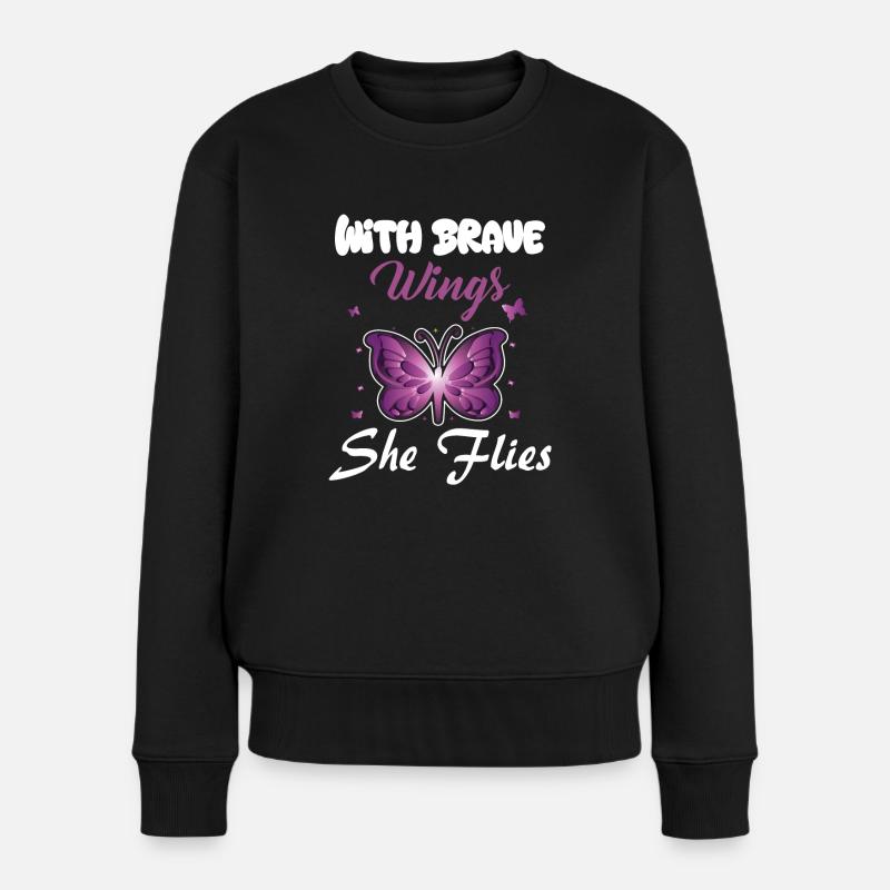 Wings - Frauen Premium Bio Pullover - Schwarz