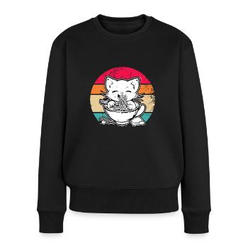 Anime Ramen Nourriture Drôle Cadeau Design - Pull Premium bio Femme - noir - Devant - Julia (174cm)