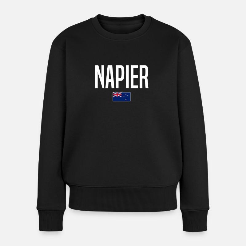 Napier Neuseeland - Frauen Premium Bio Pullover - Schwarz