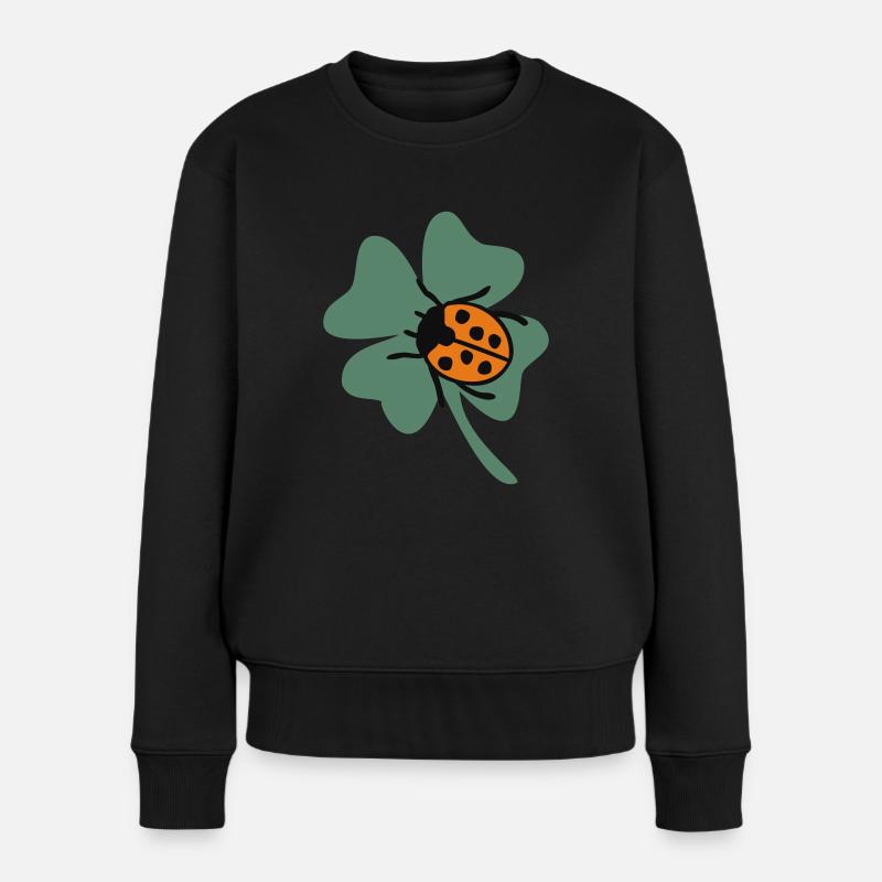 Kleeblatt - Frauen Premium Bio Pullover - Schwarz