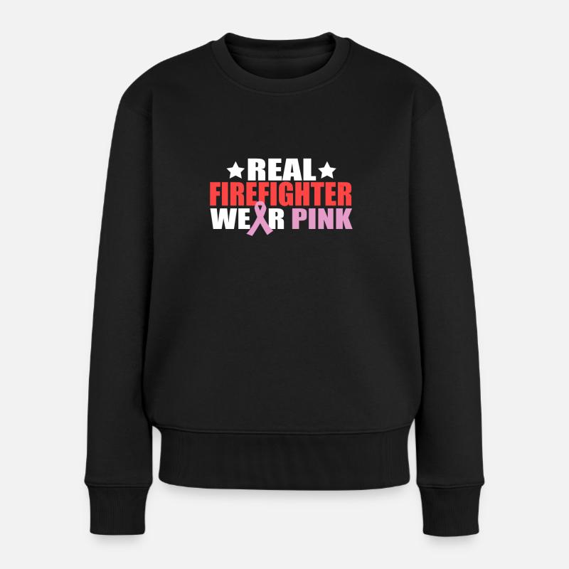 Feuerwehr Feuerwehrmann pink Geschenkidee rot - Frauen Premium Bio Pullover - Schwarz