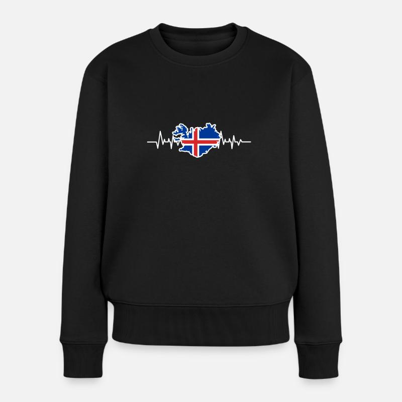 Island - Frauen Premium Bio Pullover - Schwarz