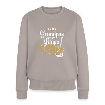 Gitarre Saiten Gitarrist Geschenk Musik Instrument - Frauen Premium Bio Pullover - Taupe - Vorne - Julia (174cm)