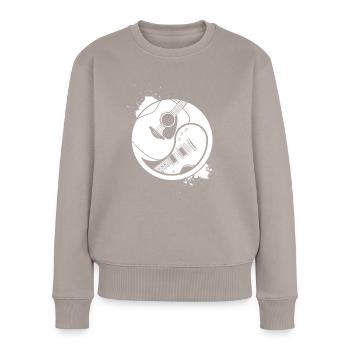 Gitarre Saiten Gitarrist Geschenk Musik Instrument - Frauen Premium Bio Pullover - Taupe - Vorne - Julia (174cm)