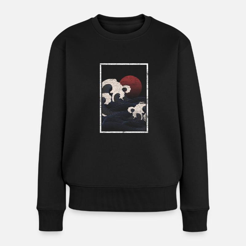 Japan - Frauen Premium Bio Pullover - Schwarz