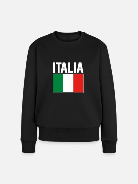 italienische Flagge - Frauen Premium Bio Pullover - Schwarz