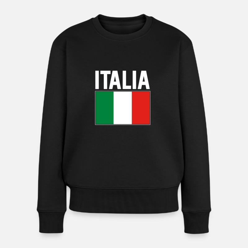 italienische Flagge - Frauen Premium Bio Pullover - Schwarz
