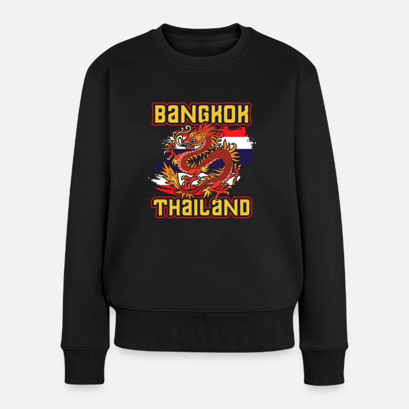 Thailand - Frauen Premium Bio Pullover - Schwarz
