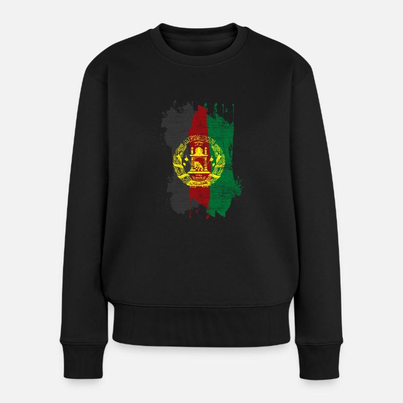 Afghanistan Flagge - Frauen Premium Bio Pullover - Schwarz