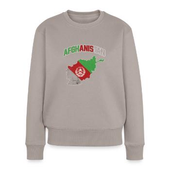 Afghanistan Flagge Land Patriot Naher Osten - Frauen Premium Bio Pullover - Taupe - Vorne - Julia (174cm)