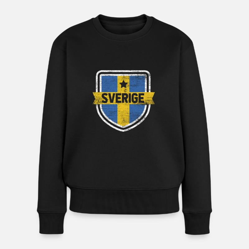 Schweden - Frauen Premium Bio Pullover - Schwarz