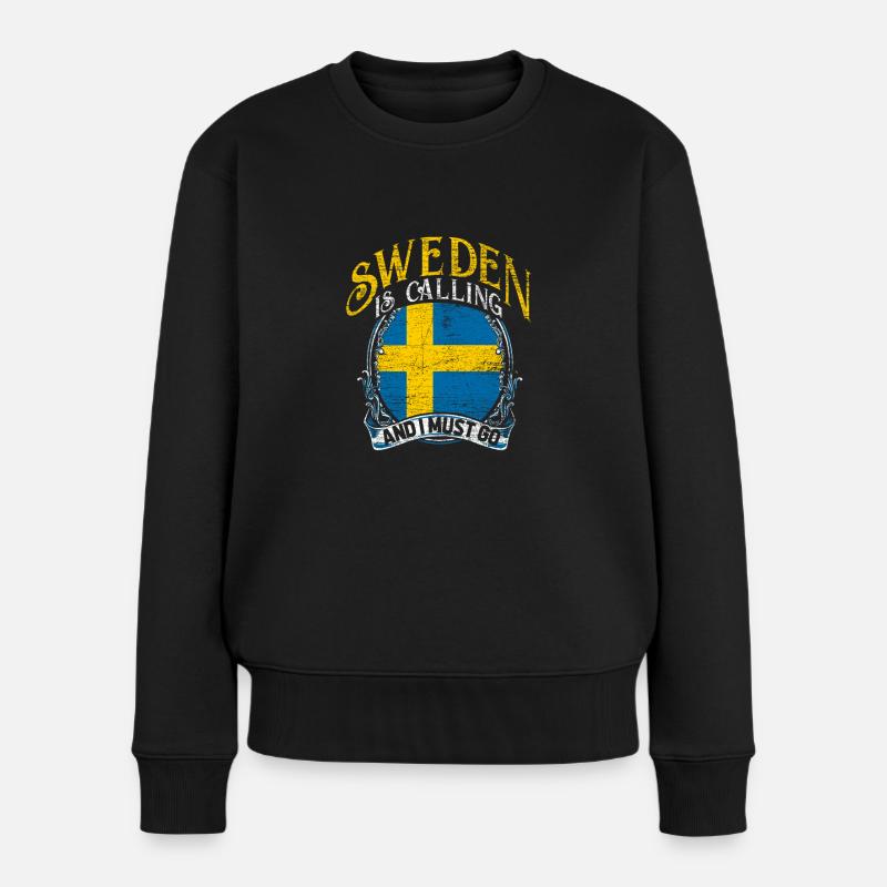 Schweden - Frauen Premium Bio Pullover - Schwarz