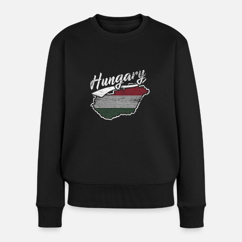 Ungarn Heimat Budapest Nation Geschenk Balaton - Frauen Premium Bio Pullover - Schwarz