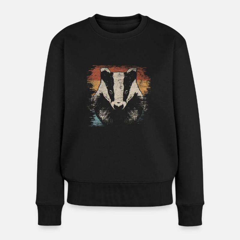 Dachs - Frauen Premium Bio Pullover - Schwarz