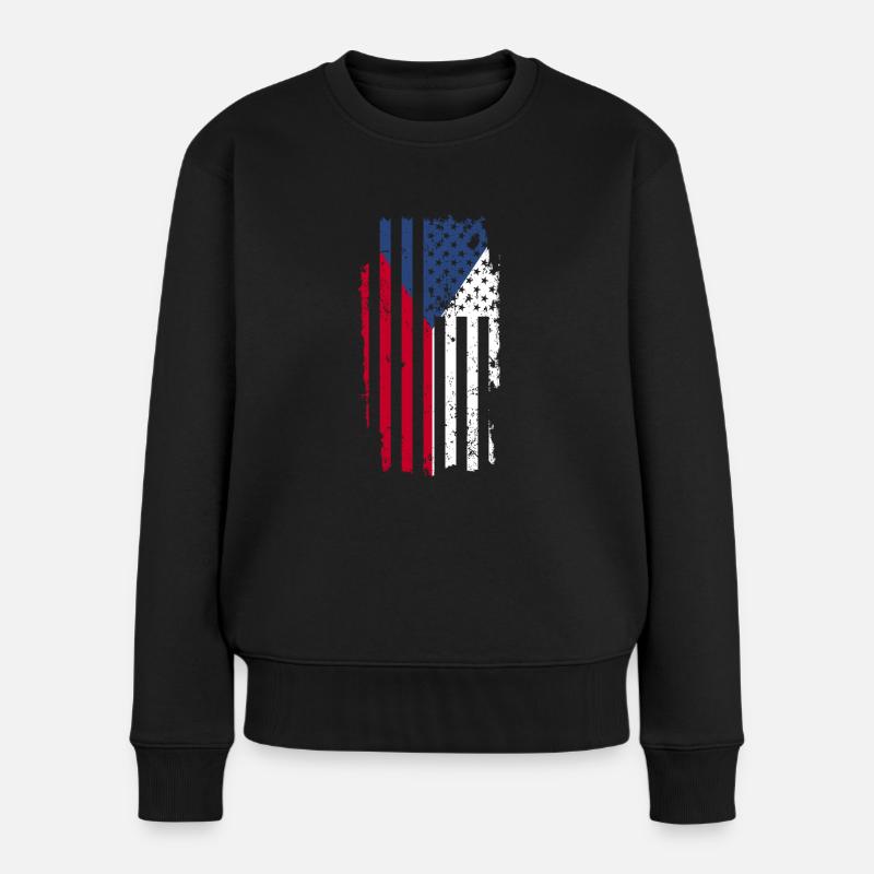 Tschechien - Frauen Premium Bio Pullover - Schwarz