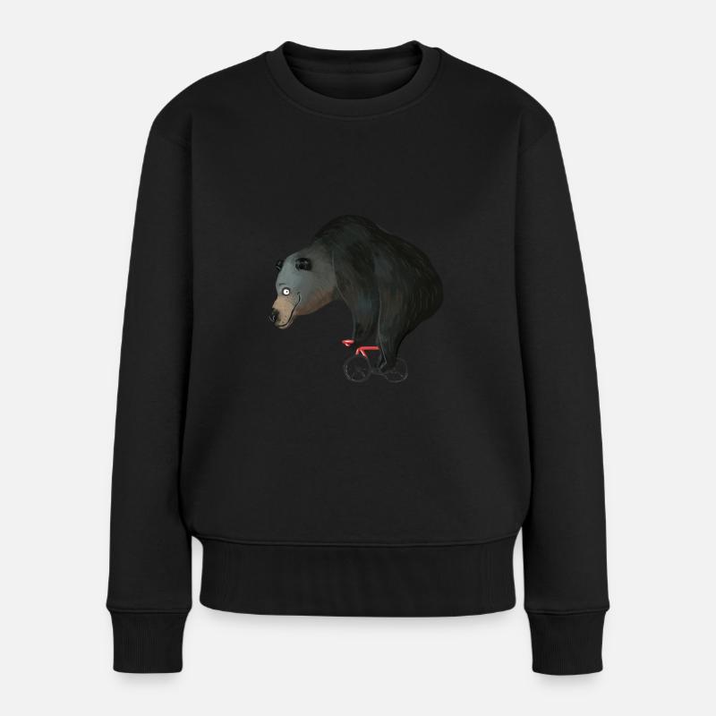 Ours animal vélo de course vélo vélo cadeau - Pull Premium bio Femme - noir