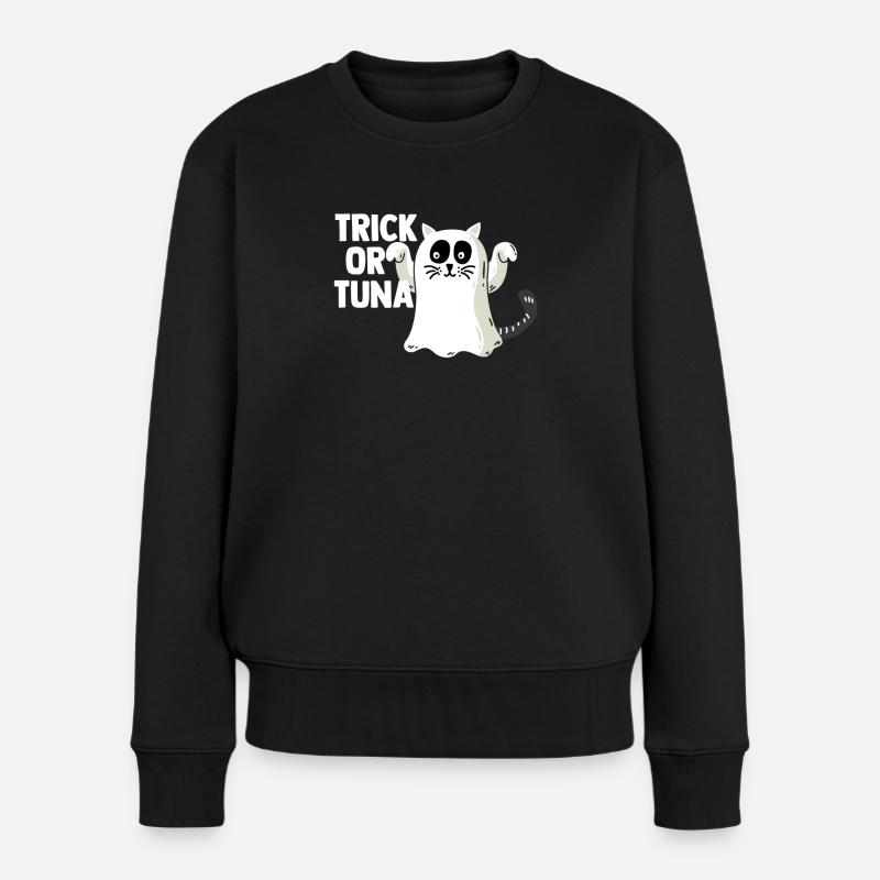 Halloween au bonbons ou au thon - Pull Premium bio Femme - noir
