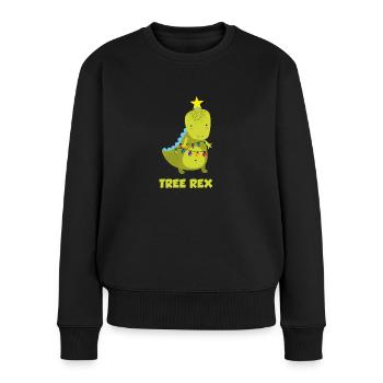 Dino dinosaure d'arbre de Noël mignon - Pull Premium bio Femme - noir - Devant - Julia (174cm)