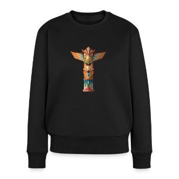 Indianer Marterpfahl - Frauen Premium Bio Pullover - Schwarz - Vorne - Julia (174cm)