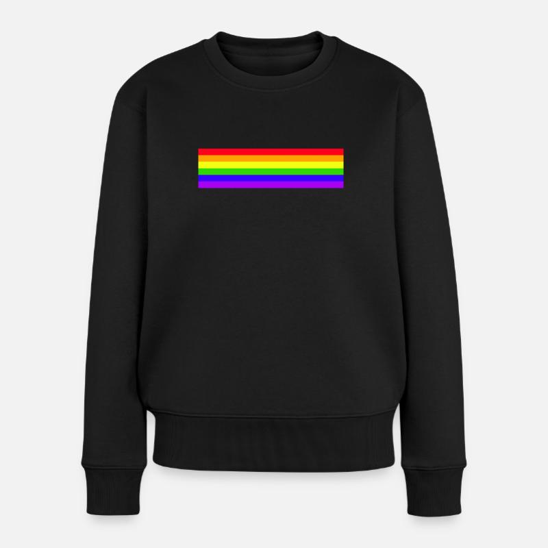 Gay Pride Flag Lesbian LGBT - Frauen Premium Bio Pullover - Schwarz