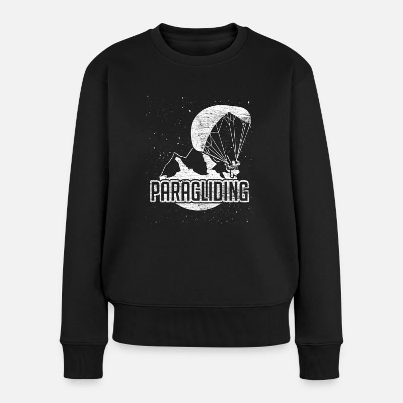 Paragliding Gleitschirm - Frauen Premium Bio Pullover - Schwarz