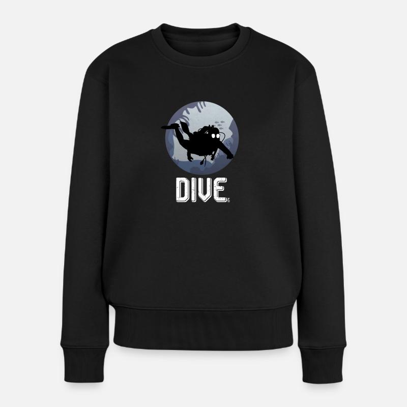 Cool Dive Underwater Graphic Scuba Diving - Frauen Premium Bio Pullover - Schwarz