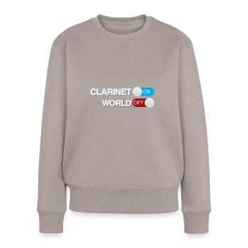 Klarinette - Frauen Premium Bio Pullover - Taupe - Vorne - Julia (174cm)