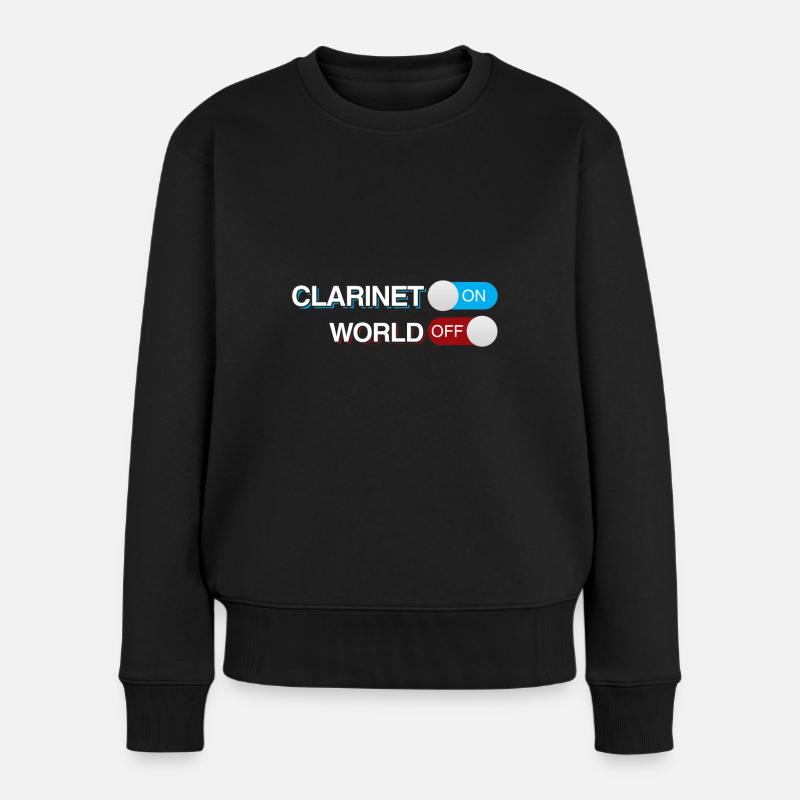 Klarinette - Frauen Premium Bio Pullover - Schwarz