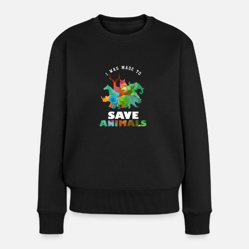 Rettungshaustiere gemacht, um Tierrechtsanhänger zu retten - Frauen Premium Bio Pullover - Schwarz