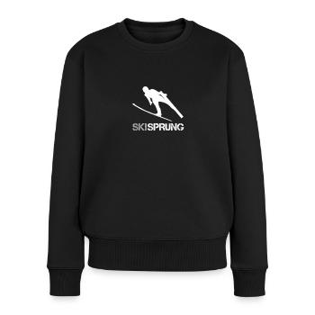 Skisprung Skispringen Skijumping Ski Jumper - Frauen Premium Bio Pullover - Schwarz - Vorne - Julia (174cm)